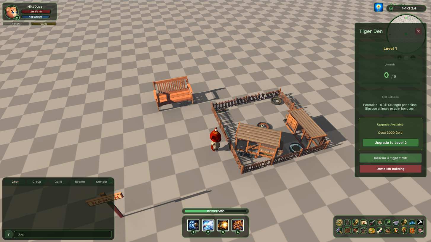 A Tiger Den enclosure built in the game world